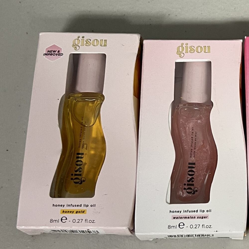 2-Piece Set - Gisou Honey Infused Lip Oil, Full Size 8mL, NEW